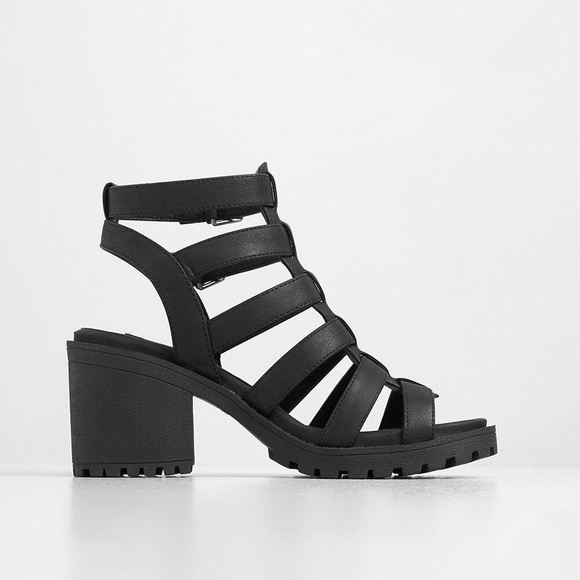 ModCloth Strapped and Rapt Sandal Black Heel - Picture 2 of 6